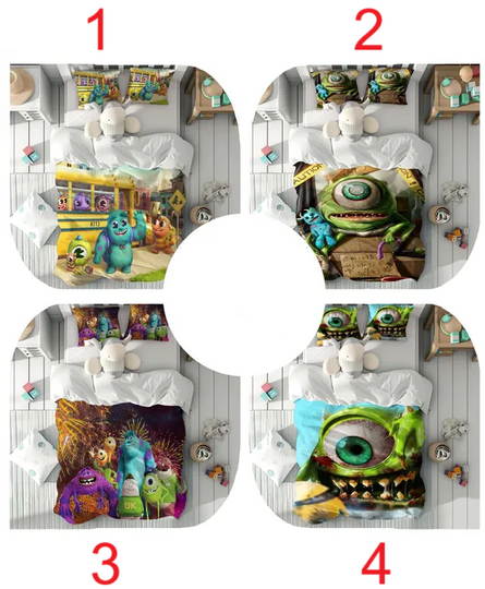 Mike Wazowski Duvet Cover Set Children Room Quilt cover Bedding Set Pillowcase Home Decor Comfortable Gift for Friends.
