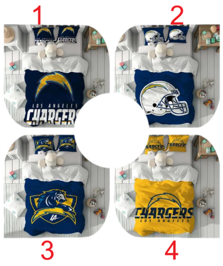 Los Angeles Chargers Duvet Cover Set Children Room Quilt cover Bedding Set Pillowcase Home Decor Comfortable Gift for Friends.
