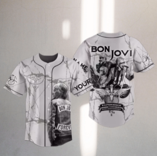Discover Bon Jovi Forever Experience 40th Anniversary Personalized Baseball Jersey Shirt