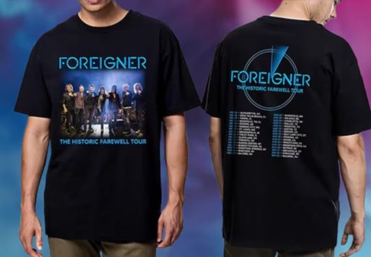 Discover Foreigner The Historic Farewell Tour 2023 Shirt, Music Tour Shirt, Foreigner Rock Band Tee, Foreigner Band T-Shirt