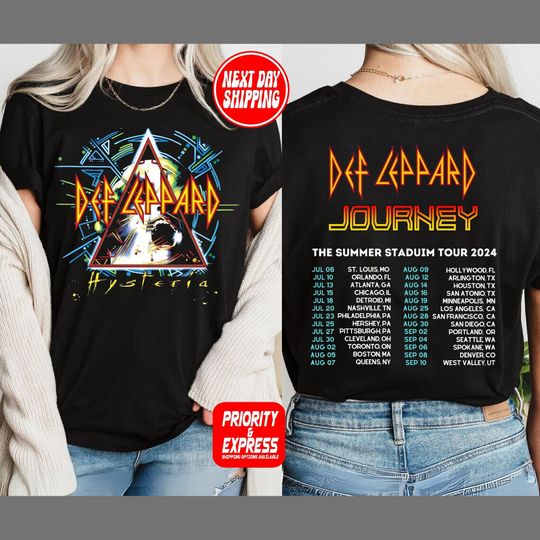 Discover Def-Leppard And Journey Summer Stadium Tour 2024 Shirt, Journey Tour Shirt, Def Leppard Shirt, Rock Music, Def Leppard And Journey Fan Gift
