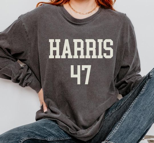 Discover Kamala Harris Long Sleeve Shirt, Kamala 47, Harris 47 Long Sleeve Comfort Colors Shirt, Madam President 2024, Kamala Shirt