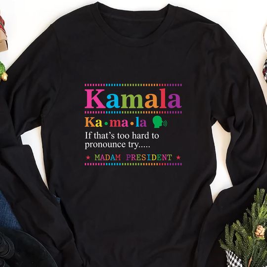Discover Kamala Harris President 2024 Long Sleeve Shirt, Childless Cat Lady Shirt, Kamala Tee, Equal Rights, Election 2024, Madam President Shirt