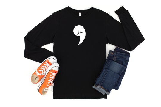 Kamala Harris 2024 Election Shirt, Comma La Shirt, Cotton Long Sleeve Tee, Harris Rally Shirt, Gift for Democrat, La Tshirt, Madam President