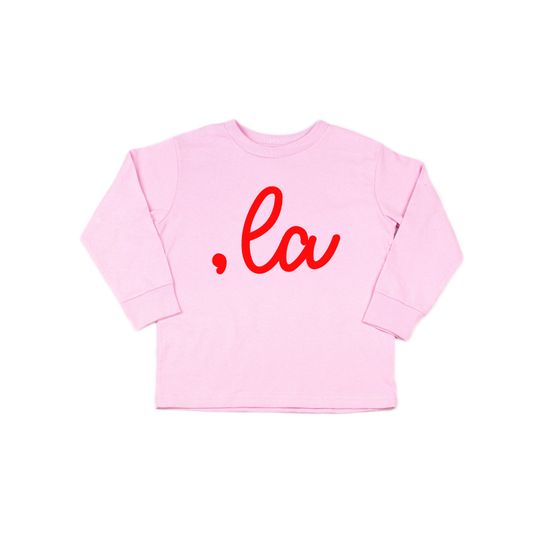 Discover Comma + La Long Sleeve Shirt, Toddler, Youth, Kids Shirts, Comma-la, VP Vice President Kamala Harris Biden Harris 2024 Election Shirt