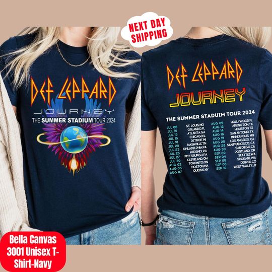 Discover Def Leppard Journey T-Shirt, Journey Summer Stadium Tour 2024 Tee, Def Leppard Fan Shirt, Def Leppard And Journey Merch
