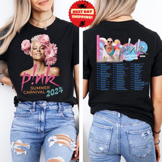 Discover P!nk Pink Summer Carnival Tour 2024 T-Shirt, Pink Summer Carnival Tee, Pink On Tour 2024, Trust Fall Album Shirt, Pink Singer Gift