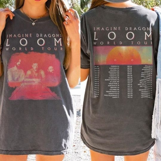 Discover Imagine Dragons Tour Shirt, Music 2 Sides Shirt Imagine Dragons Loom World Tour 2024 Concert Gift For Fan