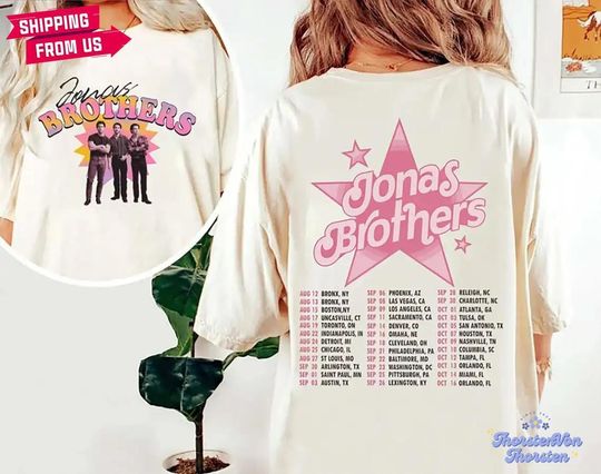 Discover Jonas Brother Tour 2024 Shirt, Retro Jonas Brothers Tee, Five Albums One Night Tour T-Shirt, Jonas Brother Fan Merch, Gift For Her