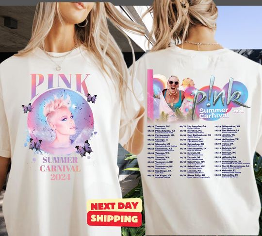 Discover Comfort Colors Pink Tour Tshirt, Concert t shirt for the Summer Carnival tour 2024, Concert P!nk T-shirt, Trustfall album