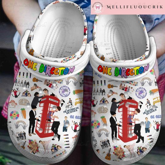 Vintage One Direction World Tour Clogs, Midnight Memories Sandals, One Direction Merch, Music Concert Tour 2024 Merch, 1D Gift For Fan