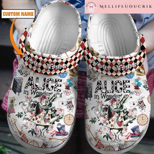 Personalized Halloween Alice In Wonderland Clogs, Disney Halloween Sandals, Magic Kingdom Merch, Spooky Season Vibes, Birthday Gift