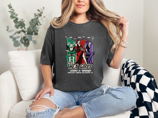 Discover Comfort Colors The Hex Girls Tour Shirt,Hex Girls Concert Retro Tshirt,Halloween Hex Girls Rock Band,Hex Girls Concert Tee,Rocker Mama Gift