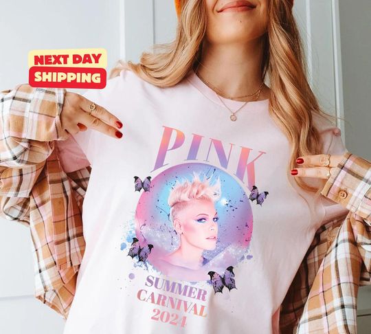 Discover Comfort Colors Pink Tour Tshirt, Concert t shirt for the Summer Carnival tour 2024, Concert P!nk T-shirt, Trustfall album