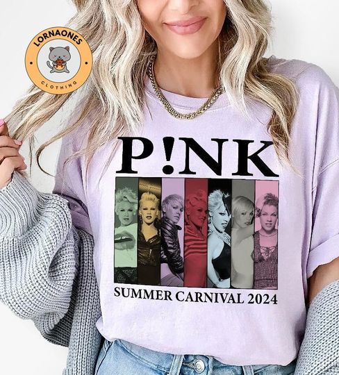 Discover Pink Summer Carnival Music Tour 2024 Shirt, Trustfall Album Shirt, Pink Summer Carnival Tee, Pink Singer Gift, Music Tour 2024 Shirt