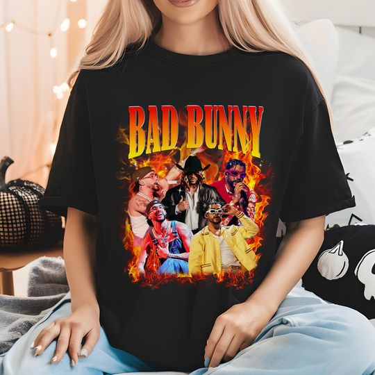 Discover Bad Bunny Bootleg Graphic Shirt, Bad Bunny Shirt, Bad Bunny fan shirt Bad Bunny Most Wanted Tour 2024 Shirt, Bad Bunny Vintage Concert Shirt