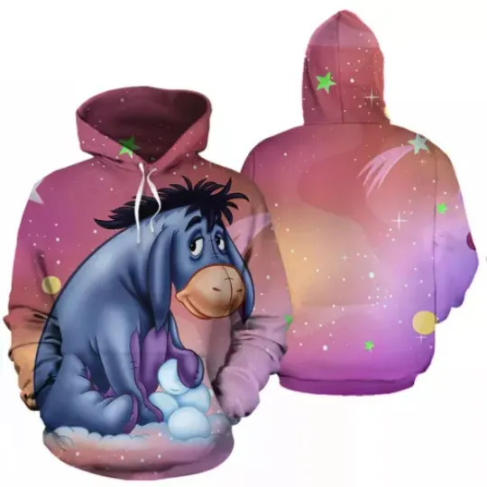 Discover Eeyore Donkey Winnie The Pooh Eeyore Cartoon Movie Hoodie 3D Printed