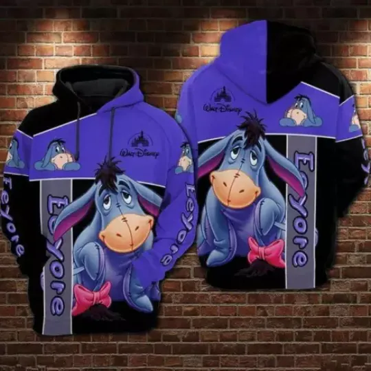 Discover EEyore Donkey Winnie The Pooh Best Cartoon Eeyore Movie Gift 3D HOODIE