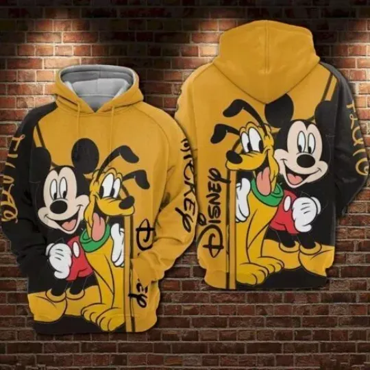 Discover Mickey Mouse And Goofy Best Friends Cartoon Lovers 3D HOODIE All Over Print