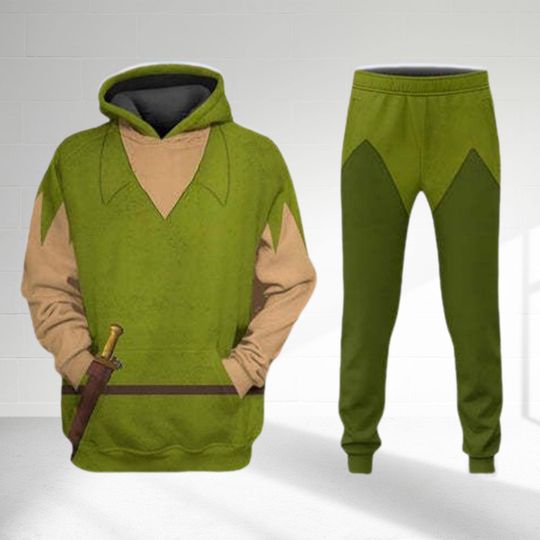 Peter Pan Costume Hoodie, Flying Fairytale Cosplay Costume Sweatshirt, Cartoon Character Halloween Costume Sweatshirt , All Over Print Shirt