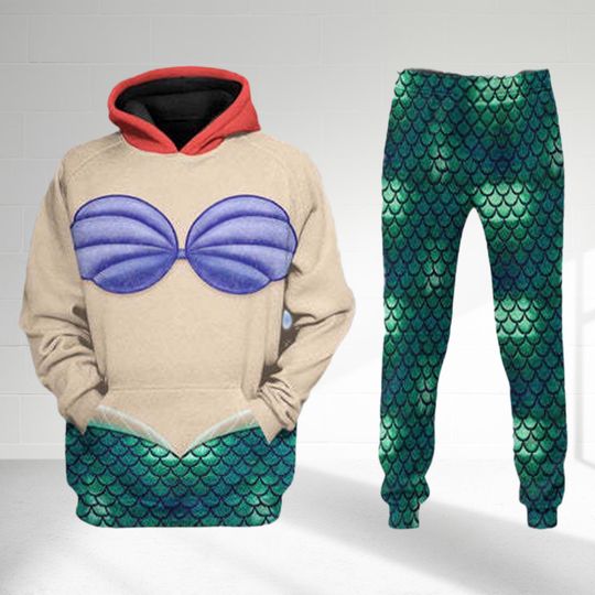 Discover The Little Mermaid 3D Costume Hoodie, Ariel Cosplay Costume Sweatshirt, Animation Costume 3D Sweatshirt, Princess All Over Print Outfit
