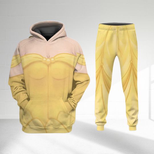 Belle Halloween Costume Hoodie, Beauty And The Beast Cosplay Costume Sweatshirt, Cartoon Movie Costume 3D Sweatshirt , All Over Print Outfit