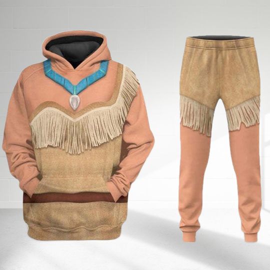 Discover Pocahontas Halloween Costume Hoodie, Pocahontas Cosplay Costume Sweatshirt, Cartoon Princess Costume 3D Sweatshirt , All Over Print Outfit
