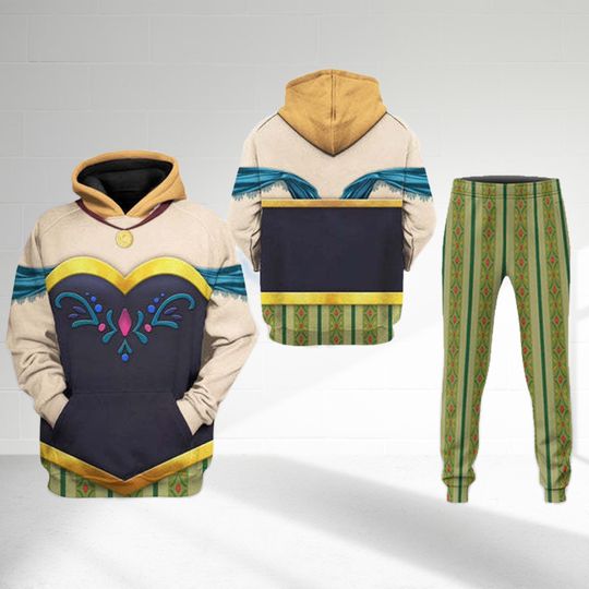 Discover Anna Frozen Halloween Costume Hoodie, Anna Cosplay Costume Sweatshirt, Frozen Cartoon Princess Costume 3D Sweatshirt , All Over Print Outfit