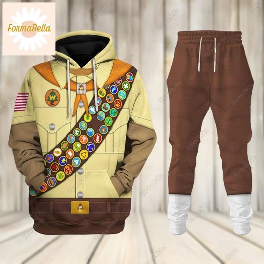 Discover Halloween Russell Up Costume Hoodie, Disney Russell Cosplay Costume, Up Movie Characters Shirt, Jogger For Men, Pixar Up Costume