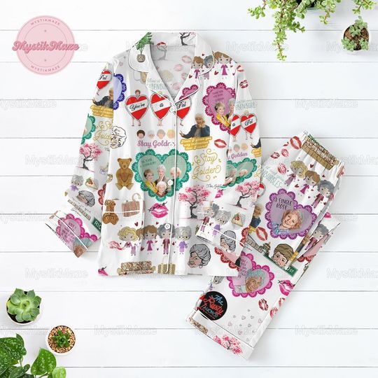 Discover Halloween Stay Golden Pajamas Set, Rose, Blanche, Dorothy, Sophia Shirt, Stay Golden Set Of Pajamas, 80S Tv Sitcom, Gift For Fan