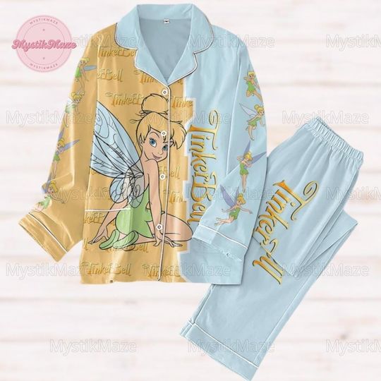 Halloween Tinker Bell Pajamas Set, Tinkerbell Make A Wish Shirt, Magic Kingdom Disneyland Trip Pjs, Disney Set Of Pajamas, Gift For Fan