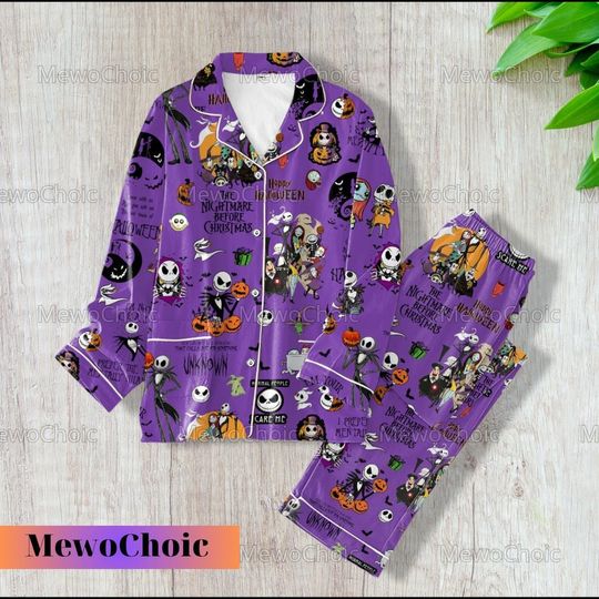Halloween Nightmare Before Christmas Pajama Set, Disney Womens Pajamas, Christmas Pajamas Pants, Trick Or Treat, Jack Skellington Tee