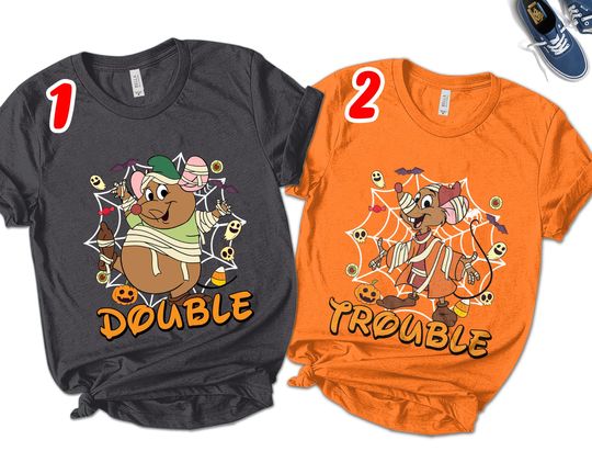 Jaq and Gus Mouse Double Trouble Shirt, Disney Cinde Princess Bibbidi Bobbidi Boo Shirt