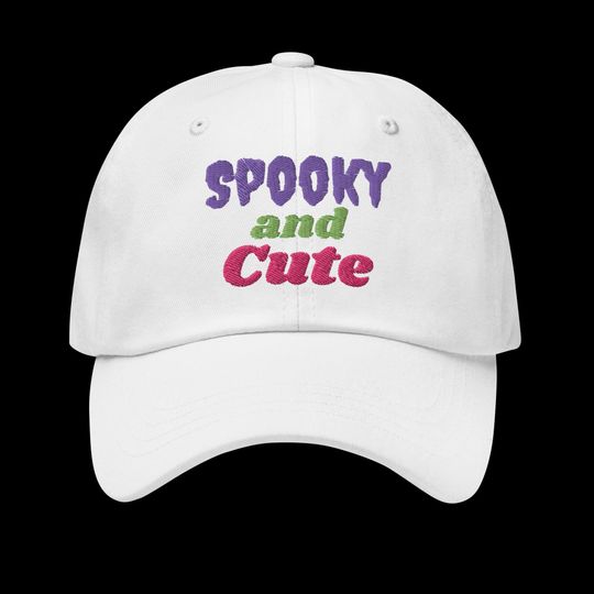 Discover Embroidered Spooky & Cute Dad Hat | Multiple Colors | Comfy Fit