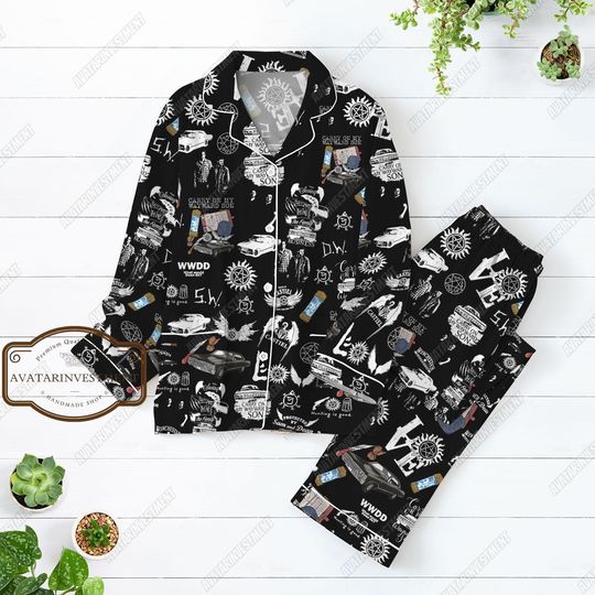 Discover Supernatural Pajamas Set, Supernatural Shirt, Supernatural Pajamas, Supernatural Gift, Winchesters Brother Pajamas, Pajama Set Women