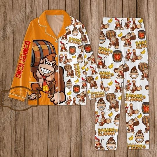 Donkey Kong Pajamas Set, Donkey Kong Shirt, Donkey Kong Pajamas, Donkey Kong Gift, Nintendo Shirt, Mario Nintendo Shirt, Mario Pajamas