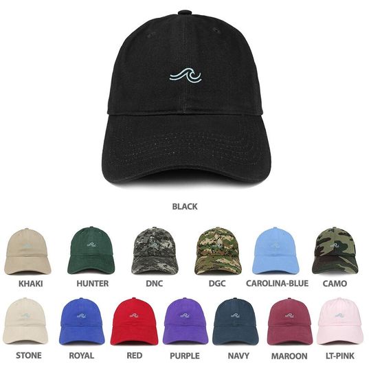 Discover Stitchfy The Wave Embroidered 100% Cotton Adjustable Cap Dad Hat