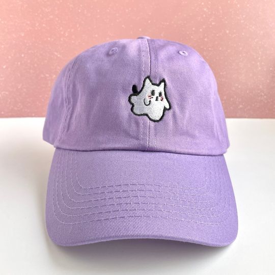 Discover Cat Ghost Embroidered Dad Hats with Adjustable Strap Back, Adult Unisex
