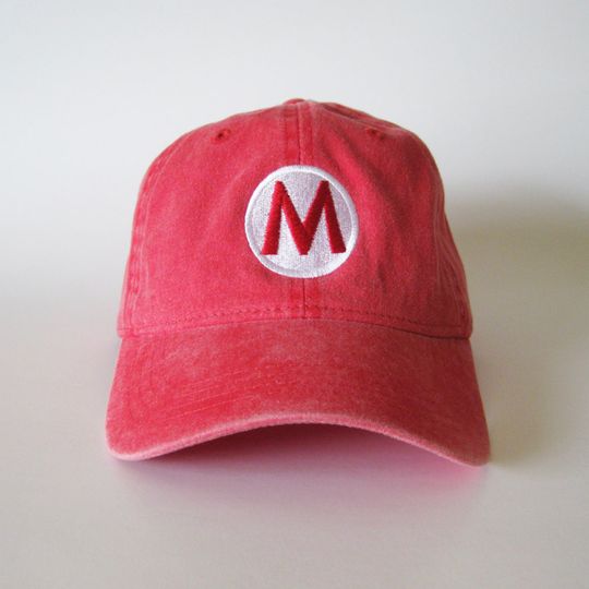Discover Mario M Embroidered Cap Dad Cap Halloween Costumes Embroidered Hat