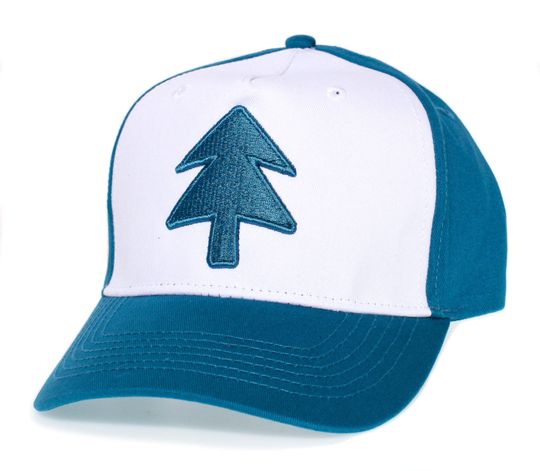 Dipper Blue Pine Hat Curved Bill Aqua/White Embroidered Cotton Twill Cosplay Cap