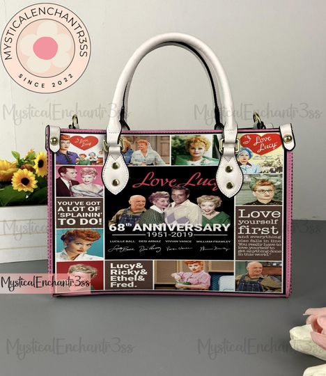 I Love Lucy Leather Handbag, I Love Lucy Halloween Leather Bag, Shoulder Bag, Crossbody Bag, Top Handle Bag