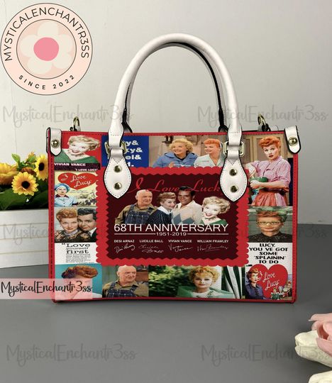 I Love Lucy Leather Handbag, I Love Lucy Halloween Leather Bag, Shoulder Bag, Crossbody Bag, Top Handle Bag
