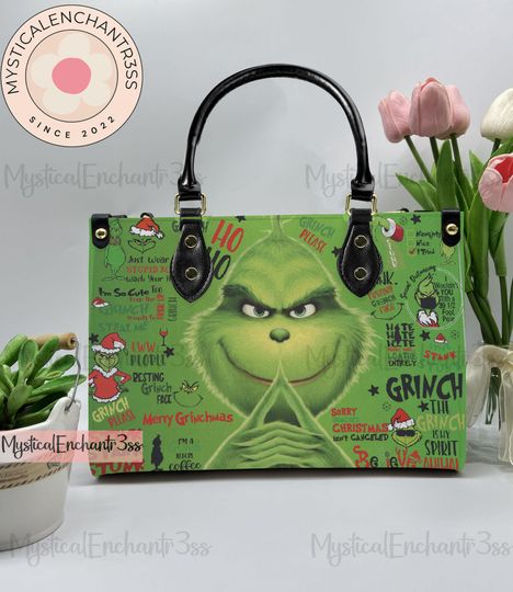 Discover The funny character Leather Handbag, The funny character Halloween Leather Bag, Shoulder Bag, Crossbody Bag, Top Handle Bag