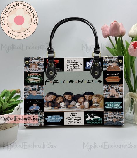 Discover Friends Leather Handbag, Friends Halloween Leather Bag, Shoulder Bag, Crossbody Bag, Top Handle Bag