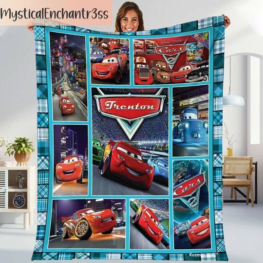 Discover Cars Lightning McQueen Fleece Blanket, Disneyland Blanket, Cars Movie Blanket, Birthday Gifts for Kids