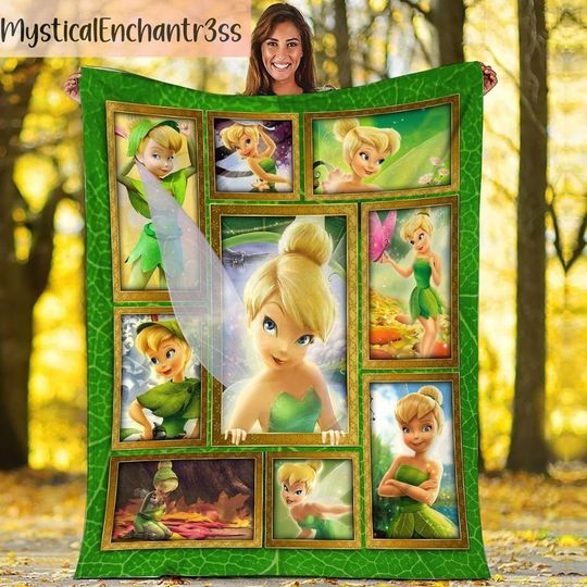 Tinker Bell Blanket, Tinker Bell Fleece Blanket, Tinker Bell Gifts, Tinker Bell Christmas Gifts For Kids, Fleece Blanket