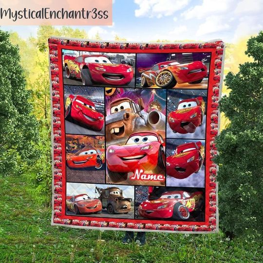 Discover Personalization Cars Lightning McQueen Fleece Blanket, Disneyland Blanket, Cars Movie Blanket, Birthday Gifts for Kids