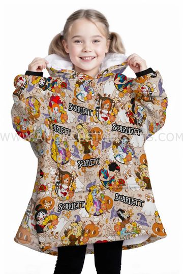 Discover Princess Horror Icons Retro Halloween Snug Oversized Wearable Hoodie Blanket | Bigger & Longer Than Most Brands