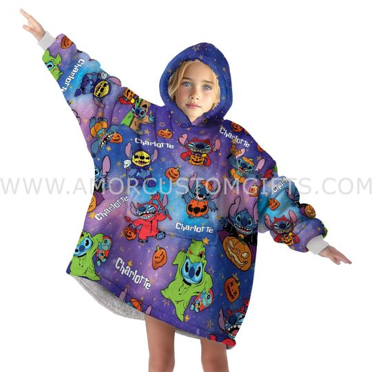 Discover Stitchy Horror Icons Halloween Snug Oversized Wearable Hoodie Blanket | Bigger & Longer Than Most Brands
