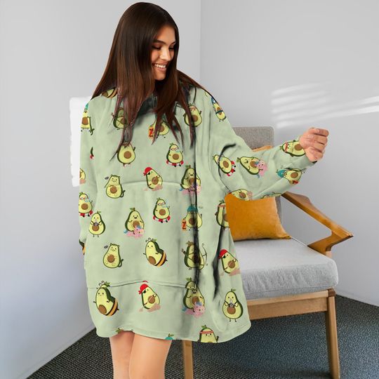 Discover Avocado Blanket Hoodie, Avocado Hooded Blanket, Oversized Blanket Hoodie 3D